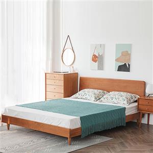 Nordic white oak double bed