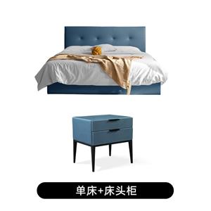 Leather bed master bedroom simple style genuine leather bed cream style double bed European style soft bed