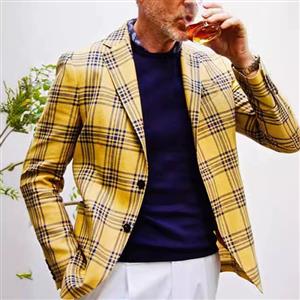 Spring Top Business Casual printed double-button blazer