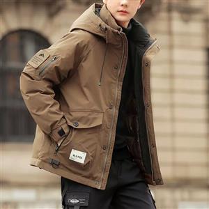 Men's hooded down jacket winter hardshell jacket