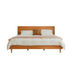 Small island solid wood bed modern simple master bedroom Japanese bed cherry wood tatami
