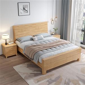 Solid wood bed double bed master bedroom