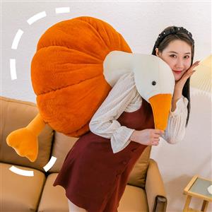 Big white goose plush toy stretch cotton sleeping pillow doll