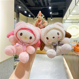 Cute costume bear plush pendant doll